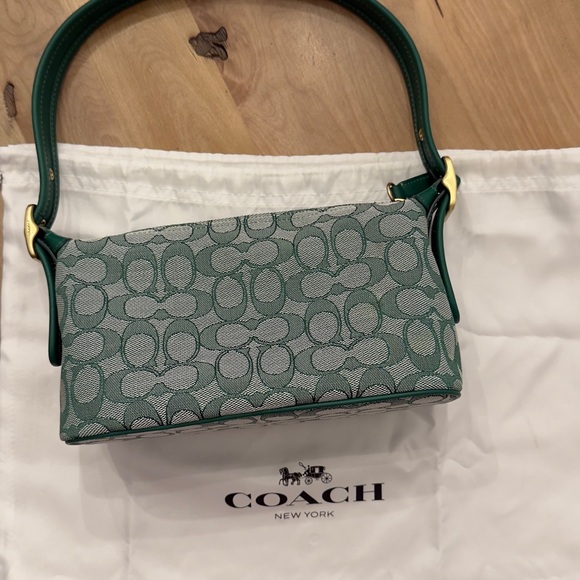Coach Green Signature Jacquard Demi Shoulder Bag - Picture 3 of 7